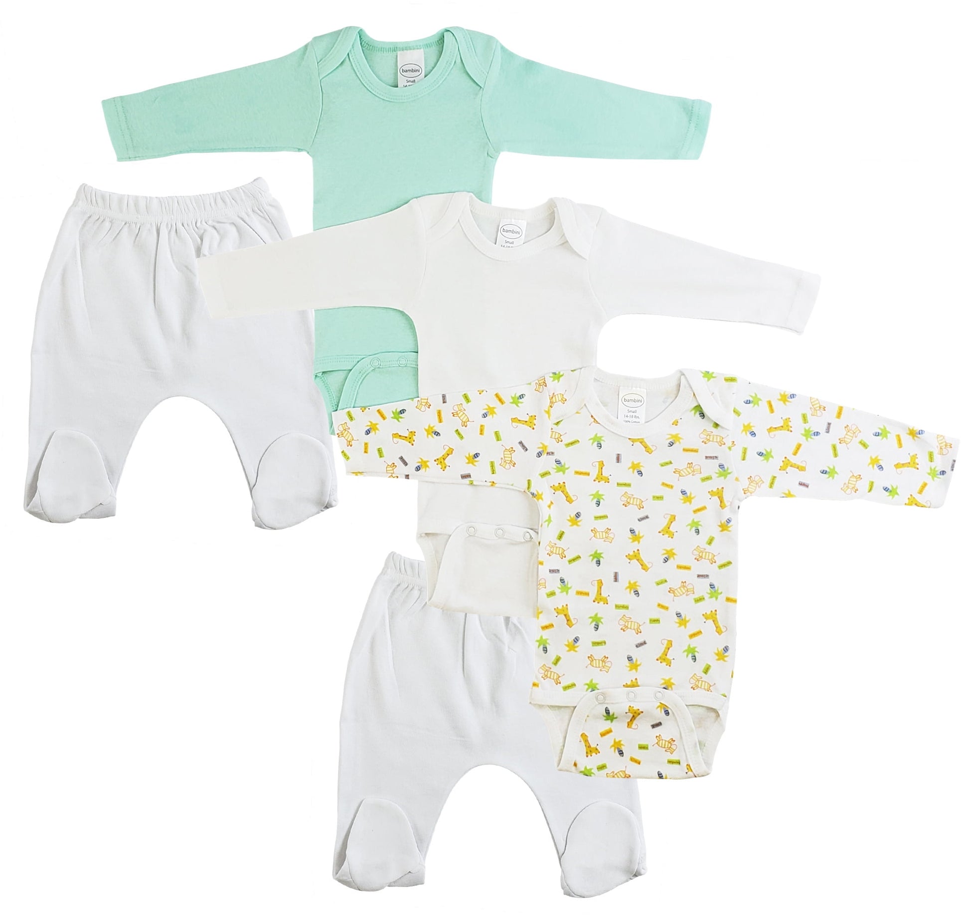Bambini Infant Boys Long Sleeve Bodysuits and Closed Toe Pants