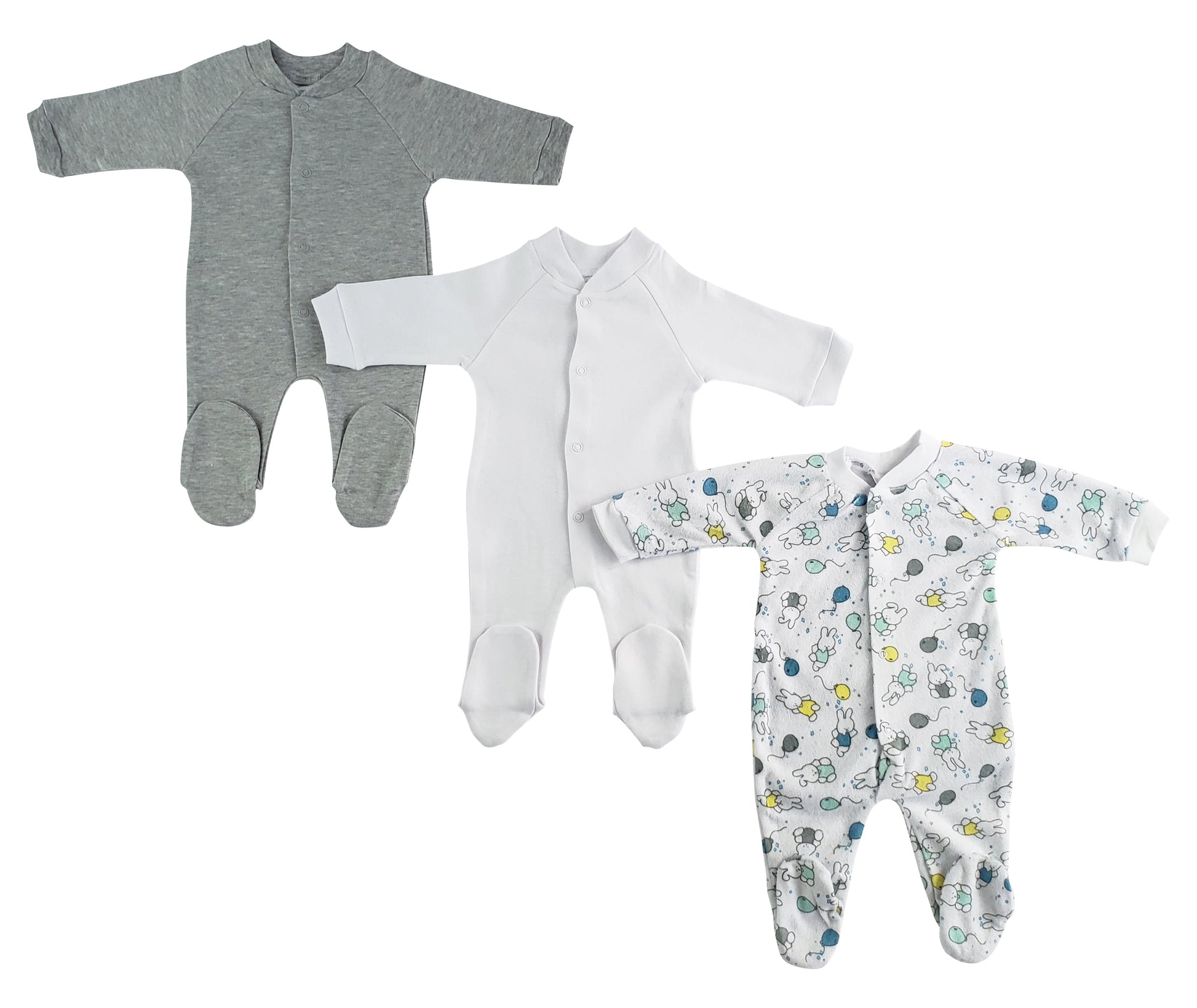 Bambini Sleep N Play One Piece Romper Coverall (Pack of 3)