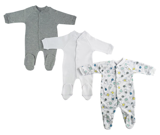 Bambini Sleep N Play One Piece Romper Coverall (Pack of 3)
