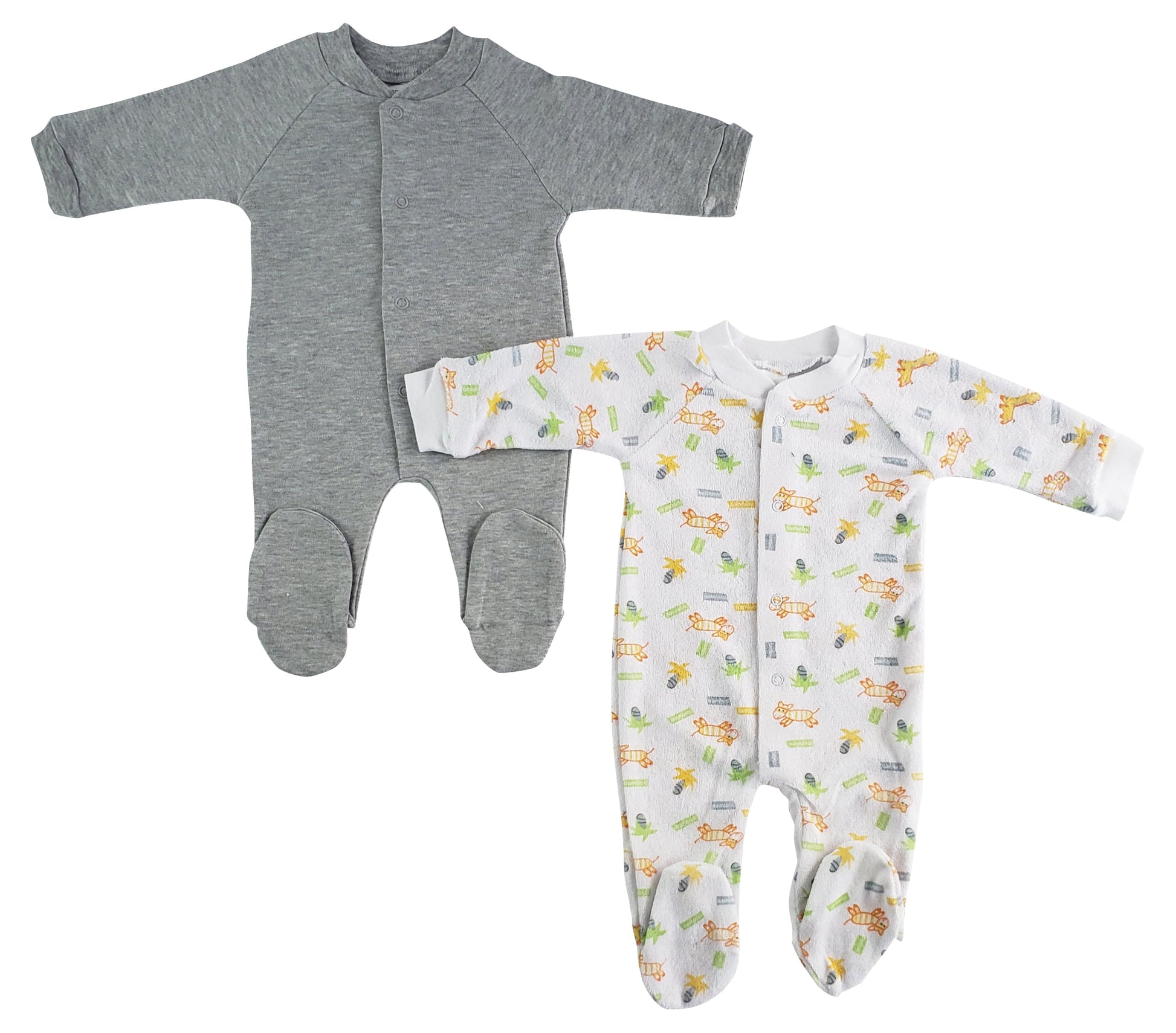 Bambini Sleep N Play One Piece Unisex Baby Romper Coverall (Pack of 2)