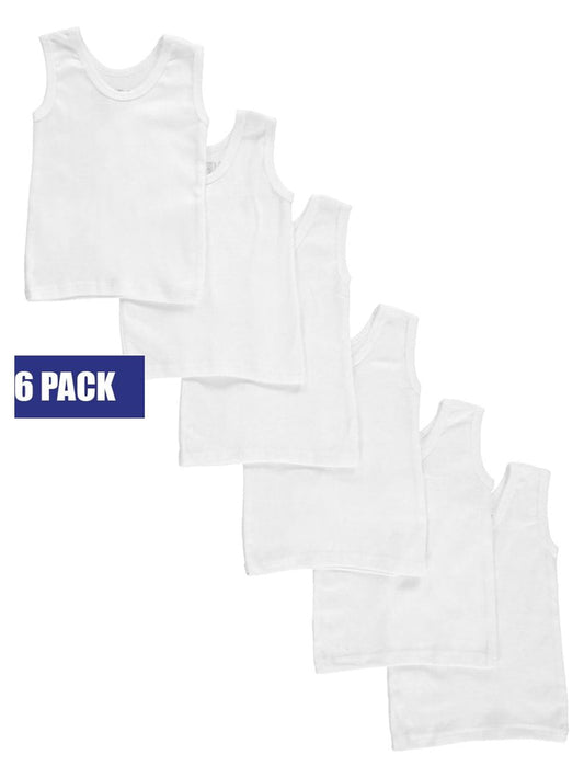 Bambini Unisex Baby 6-Pack Tank Tops - white, 6 - 12 months/14-18 lbs (Newborn)