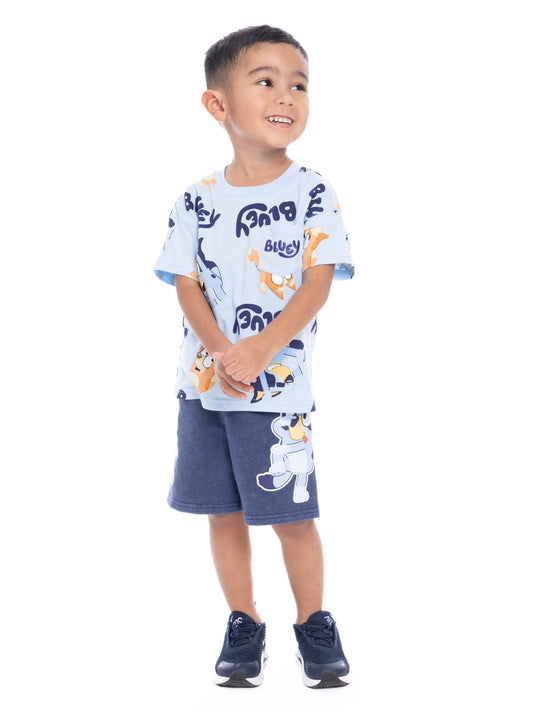 Bluey Toddler Graphic Tee and Shorts Set, 2-Piece, Sizes 12M-5T