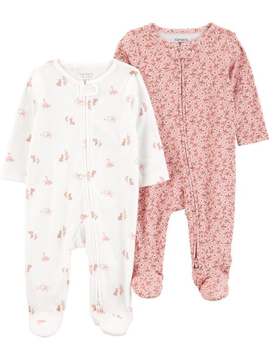 Carter's Child of Mine Baby Girl, Sleep 'n Play, 2-Pack, Sizes Preemie-6/9 months