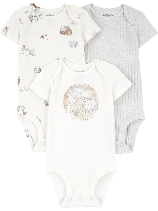 Carter's Child of Mine Baby Unisex Bodysuit, 3-Pack, Sizes Preemie-18 Months