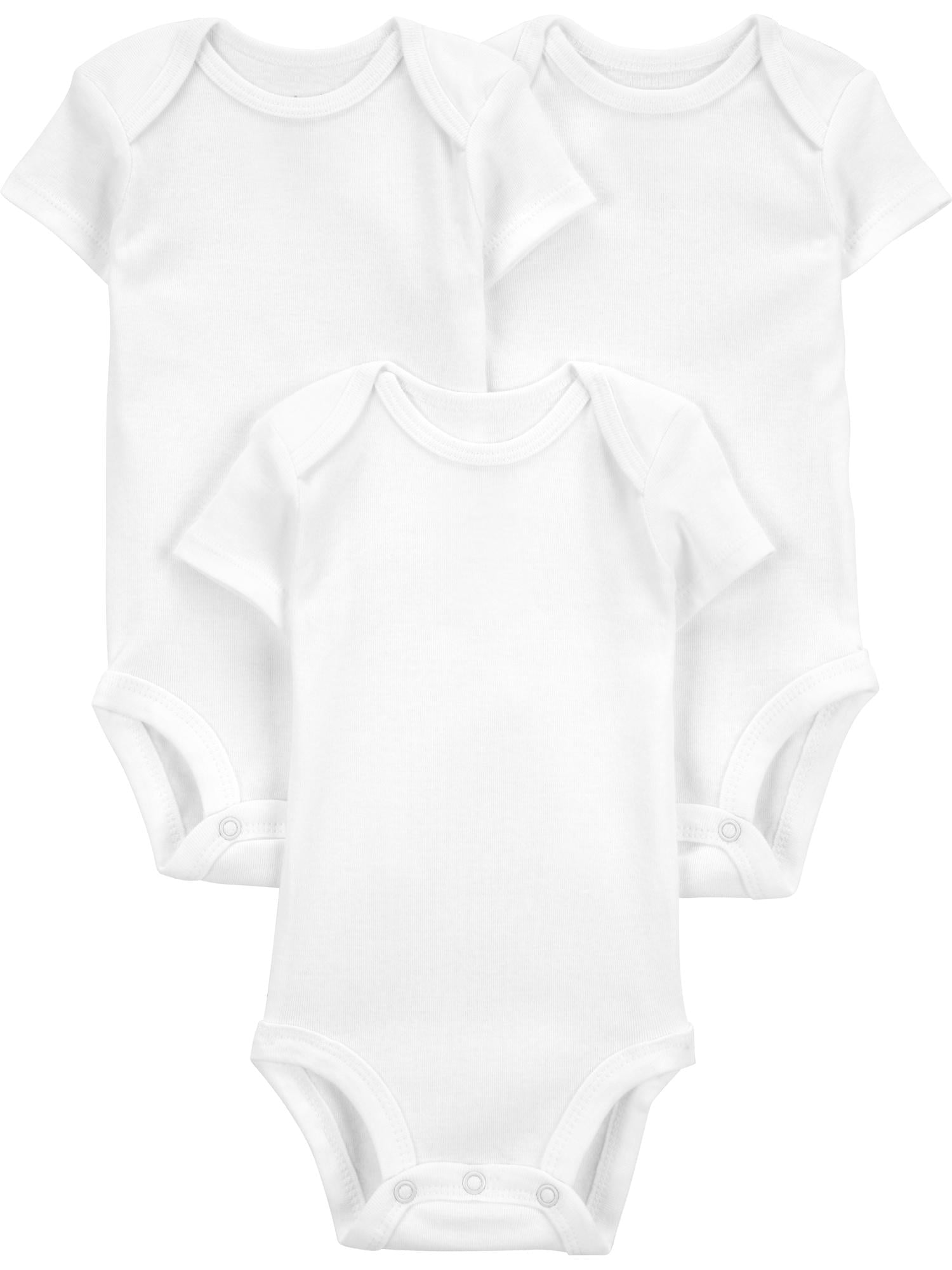 Carter's Child of Mine Baby Unisex Short Sleeve Bodysuits, 3-Pack Sizes Preemie-18 Months