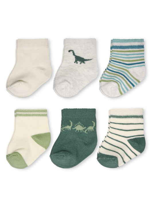 Carter's Child of Mine, Newborn Boy Dino Socks, 6 Pack, 0-6M