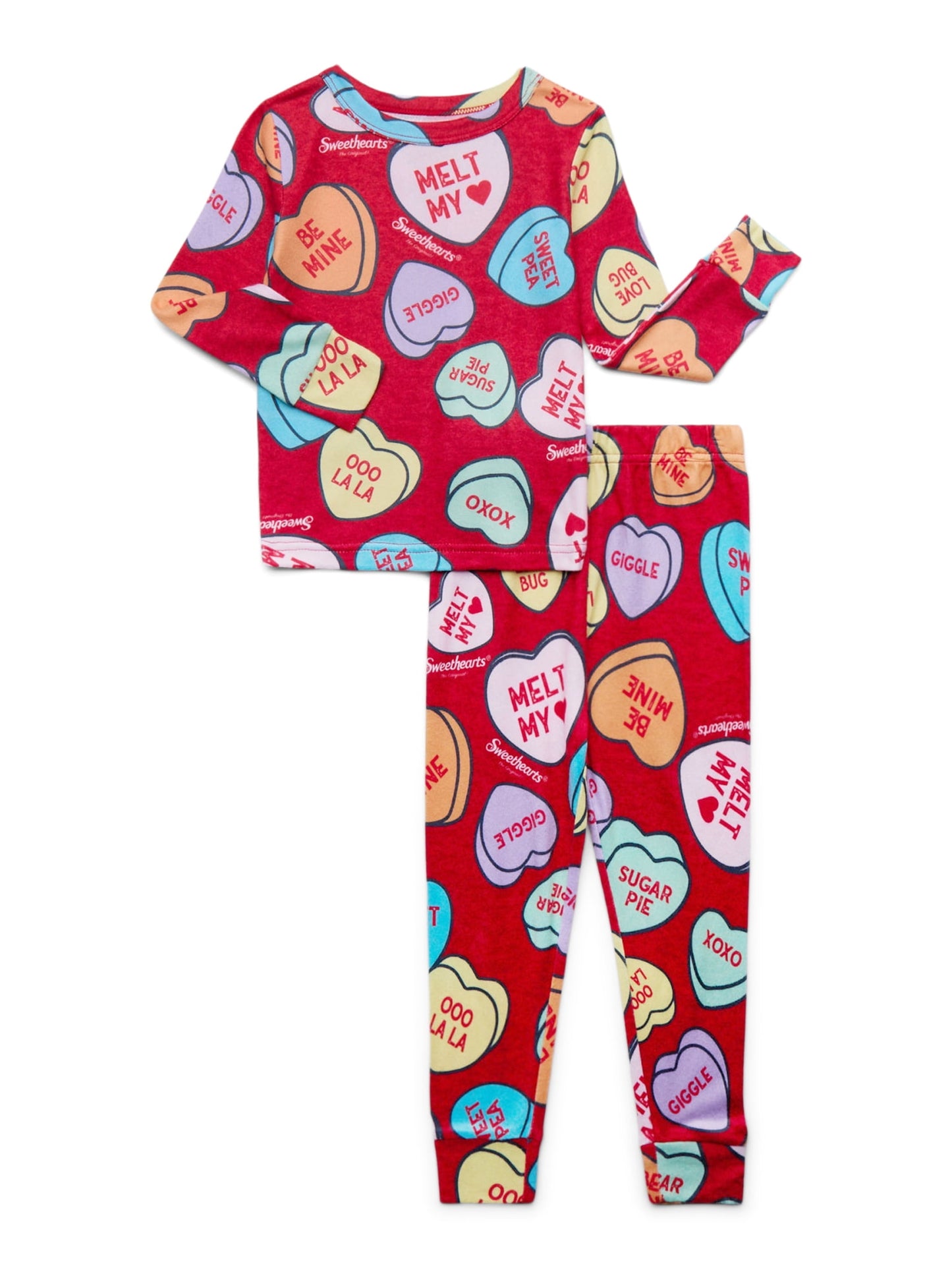 Character Toddler Unisex Valentine's Day Pajama Set, 2-Piece, Sizes 12M-5T