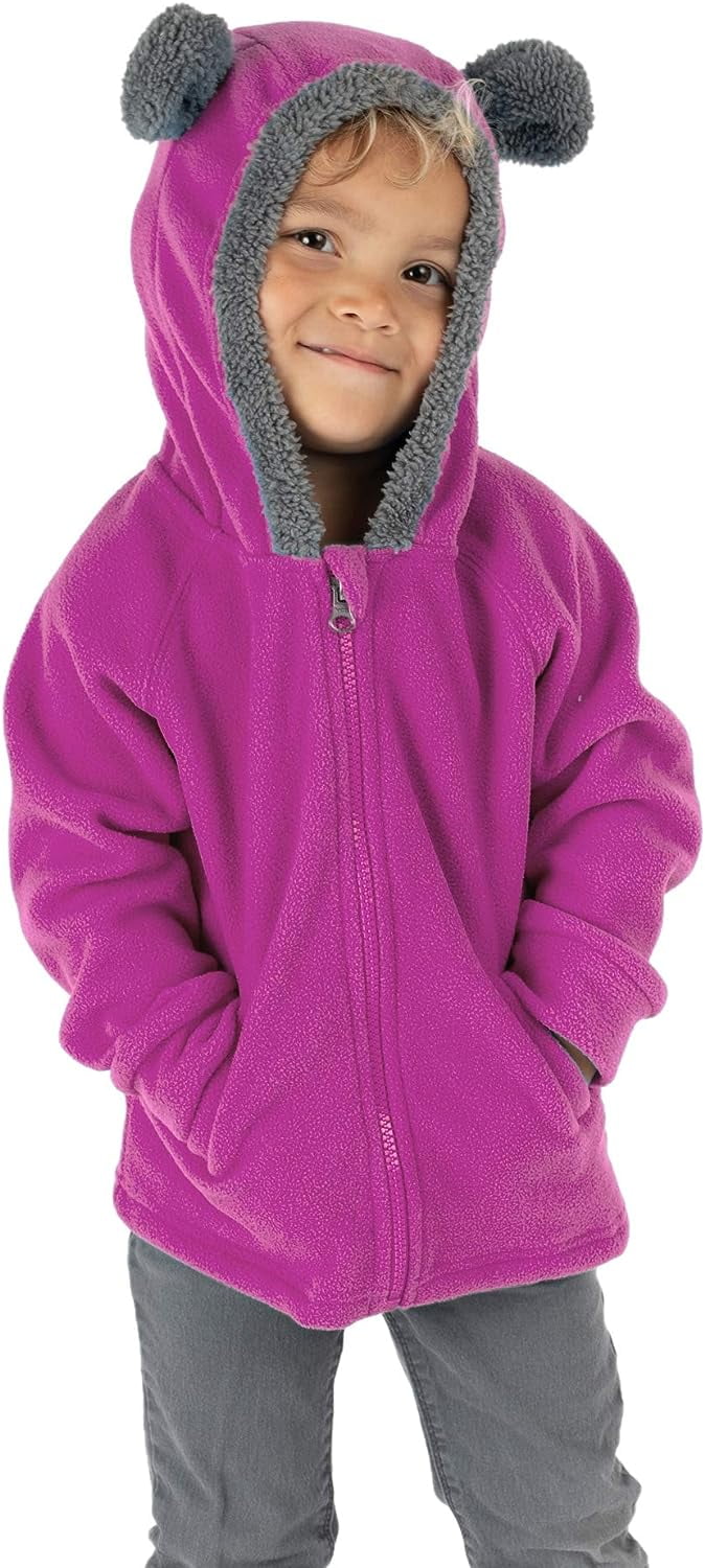 Cuddle Club Fleece Hoodie Jacket Winter Baby Clothes, Bear Purple 3-6 Mos