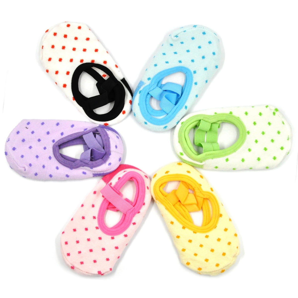 Cunina Non Slips Socks for Toddler Anti Slip Baby Sock Non Skid Socks Cute for 8-36 Months Infants Girls Low Cut 6 Pairs