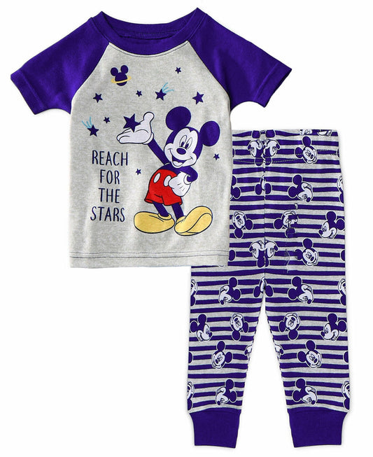 Disney Baby Boys Mickey Reach for the Stars 2 Piece Pajama Set (9 Months)