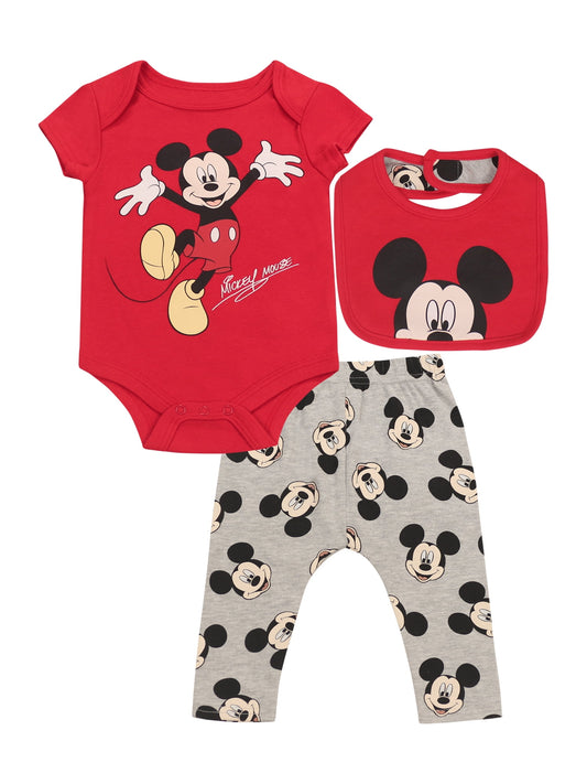 Disney Newborn Baby Boys Layette Set, 3pcs Bib Set, Sizes 0/3 Months - 3/6 Months - 6/9 Months