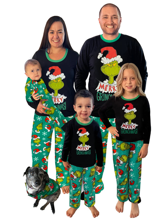 Dr. Seuss Kids Merry Grinchmas Matching Family Pajama Set, 2-Piece, Sizes 4-16