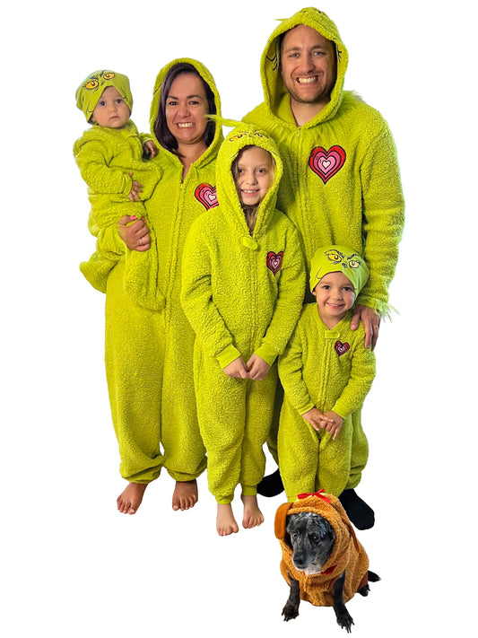 Dr. Seuss Men’s The Grinch Christmas Matching Family Pajamas Union Suit, Sizes S-2XL