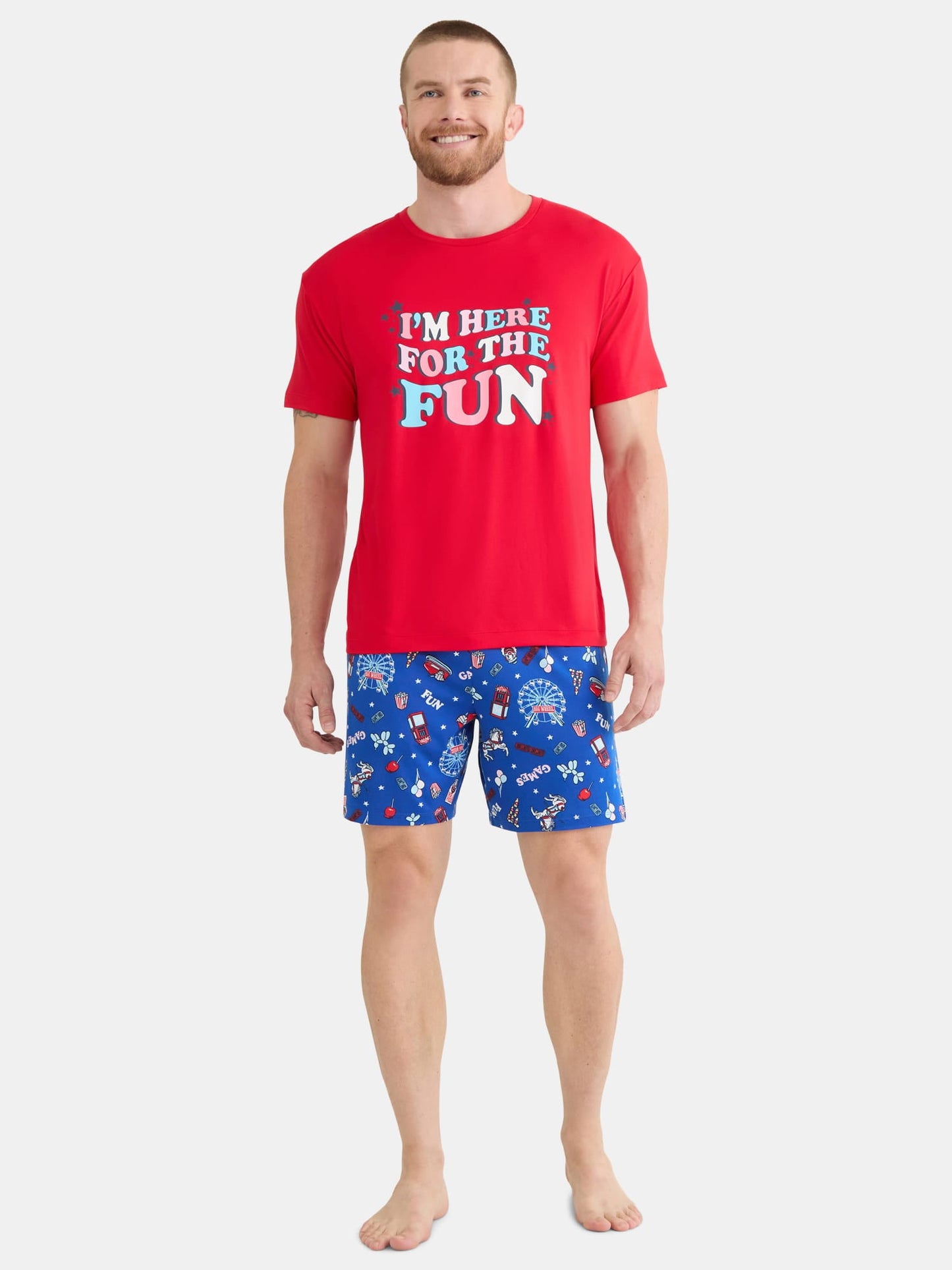 Summer Women's Americana Matching Family Sleepwear Top and Shorts Pajama Set from Way to Celebrate, 2-Piece, Sizes S-3X