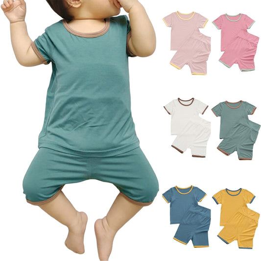 Unisex Baby Romper Jumpsuit Organic Cotton One-piece Summr Short Sleeve Shortall Toddler Boys Girls Casual Solid Coverall Overalls Pink qILAKOG Size 2 Years