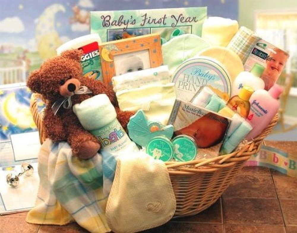 Welcome Baby! Newborn Baby Gift Basket -Neutral Deluxe