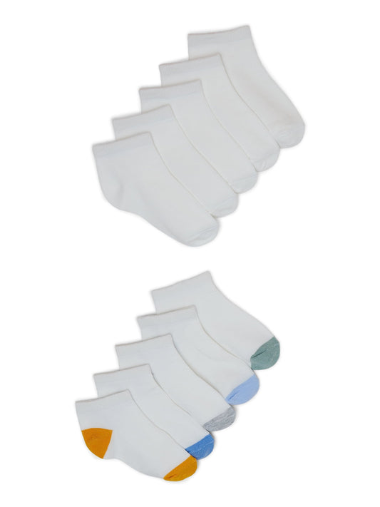 Wonder Nation Baby Low Cut Socks, 10 Pack, 0M- 5T