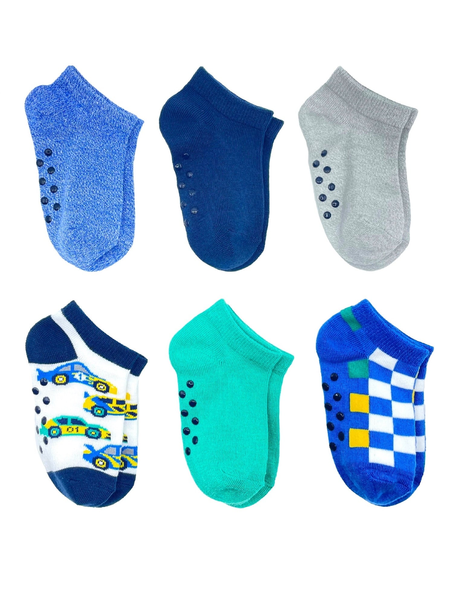 Wonder Nation Baby and Toddler Boy Ankle Socks, 6-Pack, Sizes 0M-18M