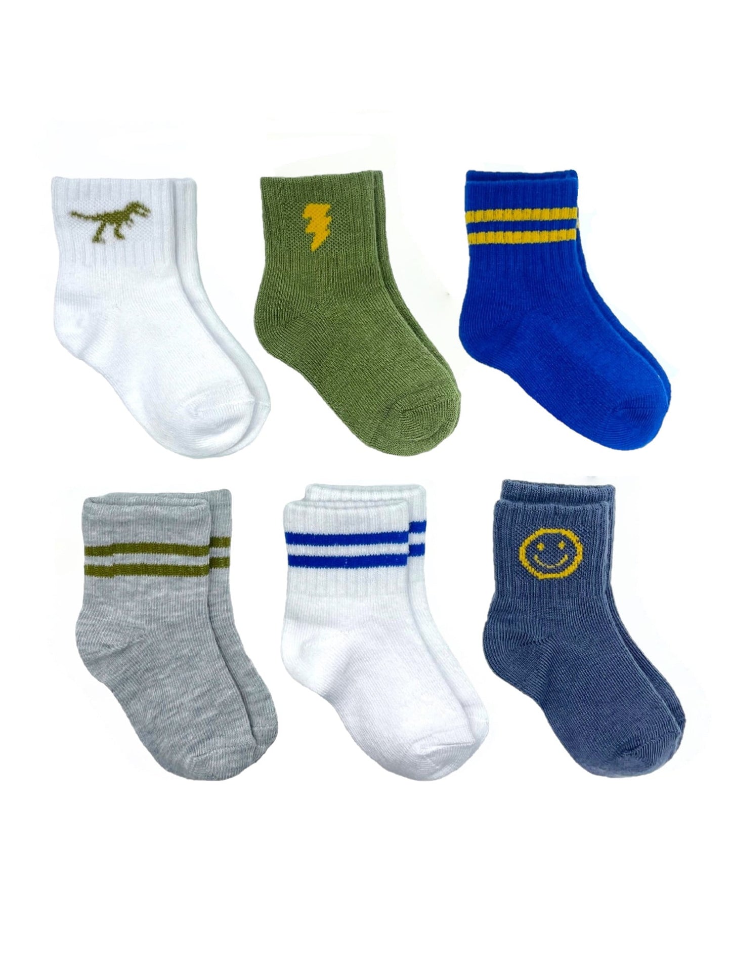 Wonder Nation Baby and Toddler Girls Mid-Crew Socks, 6-Pack, Sizes 0M-5T