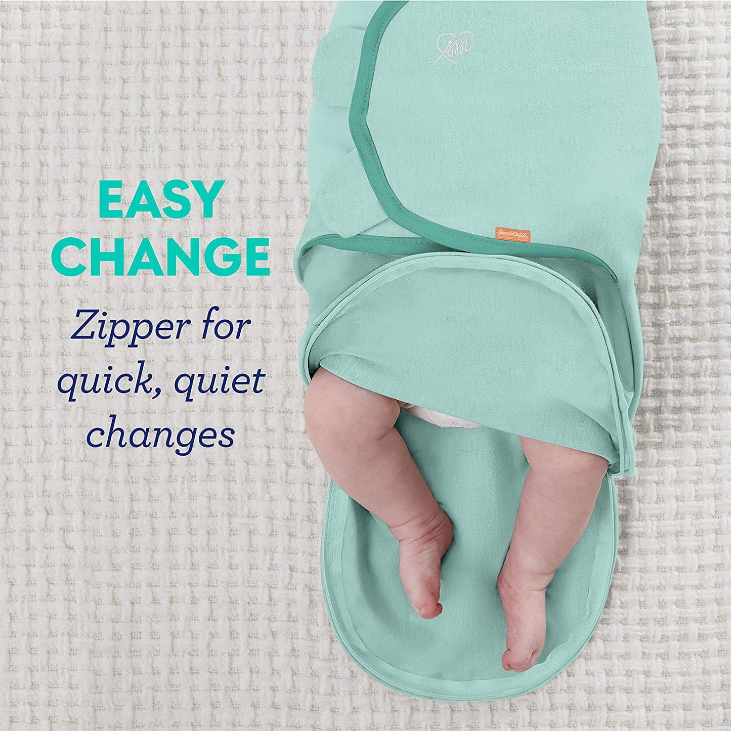 SwaddleMe Original Swaddle Blanket - Newborn Soft Luxe Edition Fabric with Easy Change Zipper - Ellie 2 Pack Grey Elephant and Triangle Prints Size Small (0-3 Months)