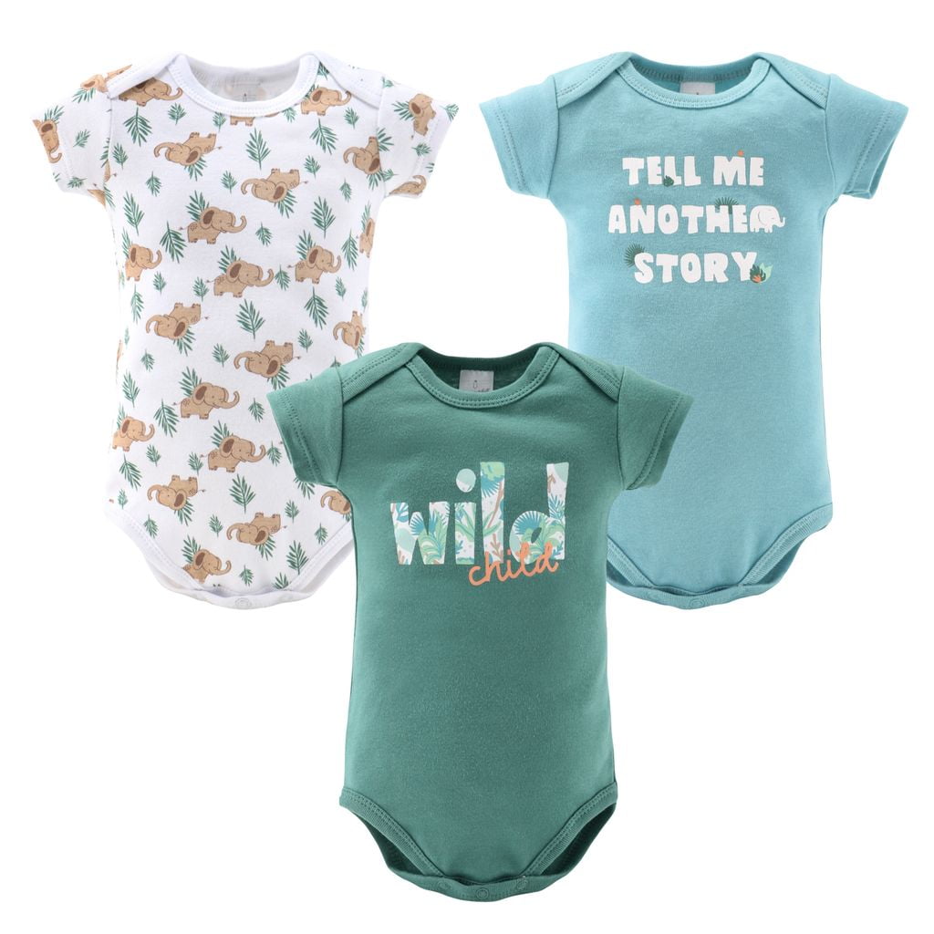 The Peanutshell Newborn Layette Gift Set for Baby Boys or Girls, Blue Green Wild Jungle, 16 Essential Pieces, 0-3 Months