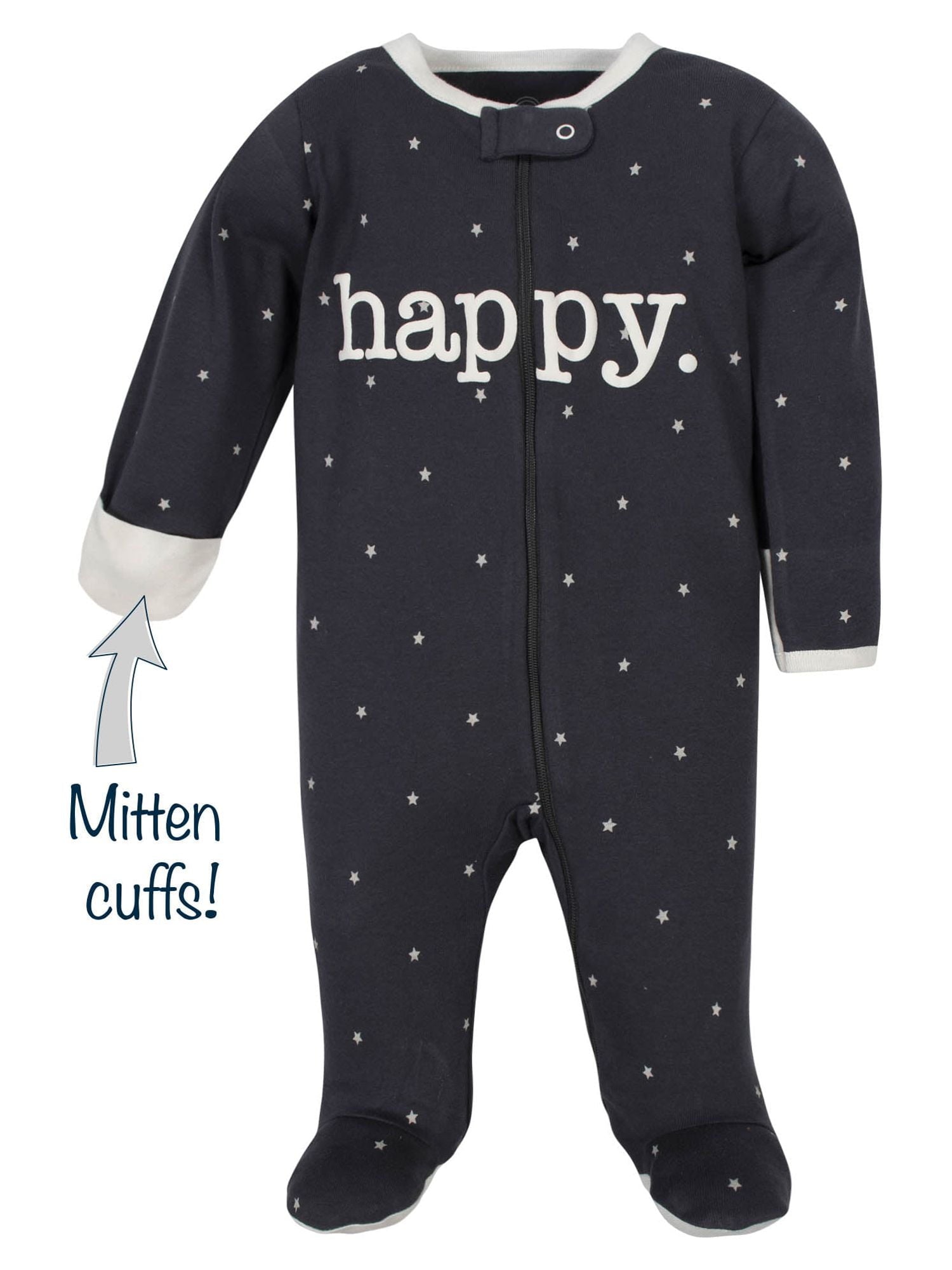 Wonder Nation Baby Neutral Zip Up Sleep ‘N Play Footed Pajamas, 2-Pack, Sizes Newborn - 6/9 Months
