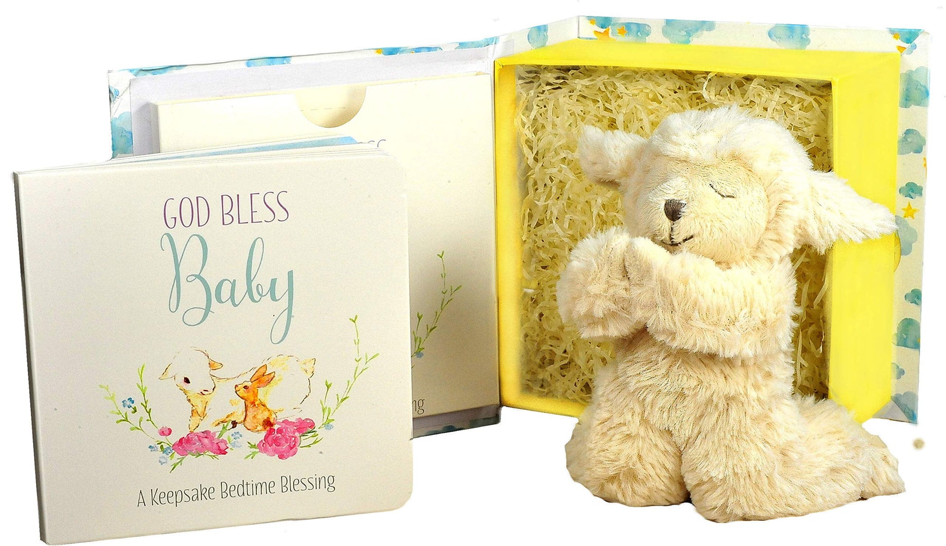 Tickle & Main, Baby Gift Set with Praying Musical Lamb and Prayer Book in Keepsake Box for Boys and Girls