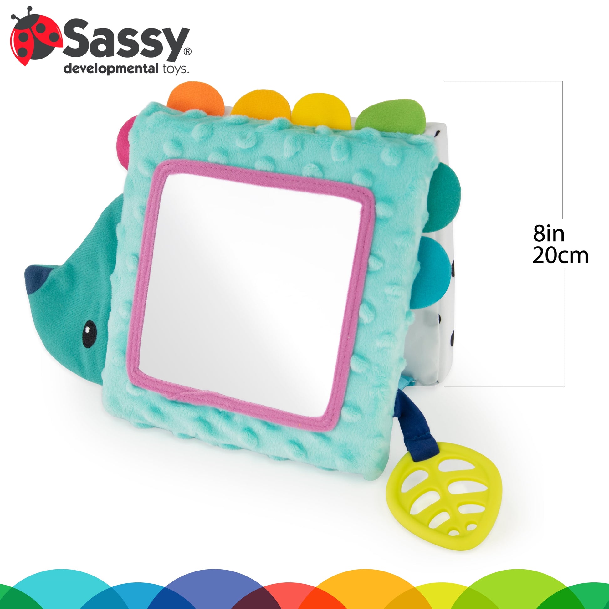 Sassy Badger Gift Set with Tummy Time Floor Mirror & Soft Texture Book - 0+ Months