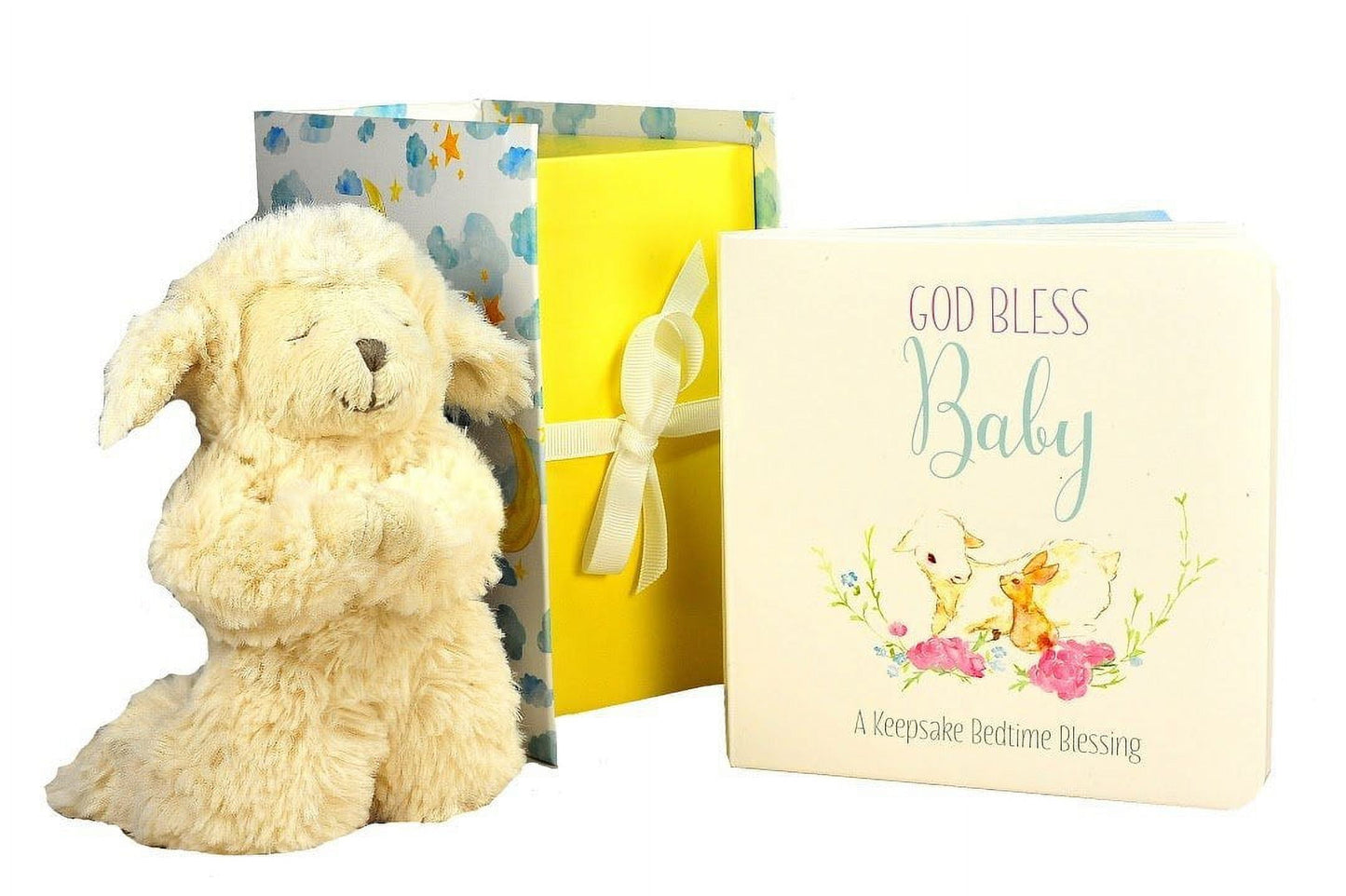 Tickle & Main, Baby Gift Set with Praying Musical Lamb and Prayer Book in Keepsake Box for Boys and Girls