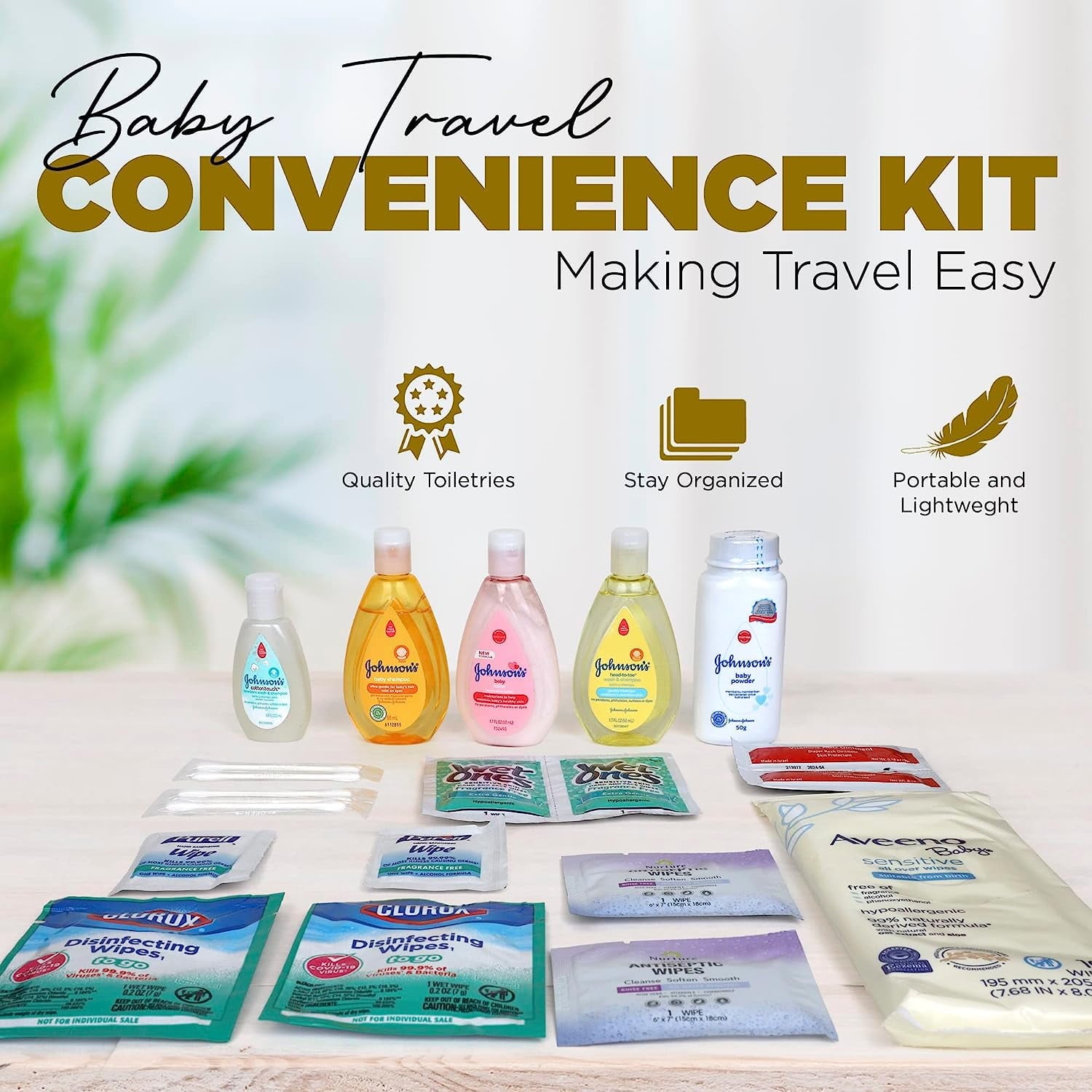 Asom Baby Travel Convenience Kit TSA-Compliant Toiletries Set, Unisex, 10pc