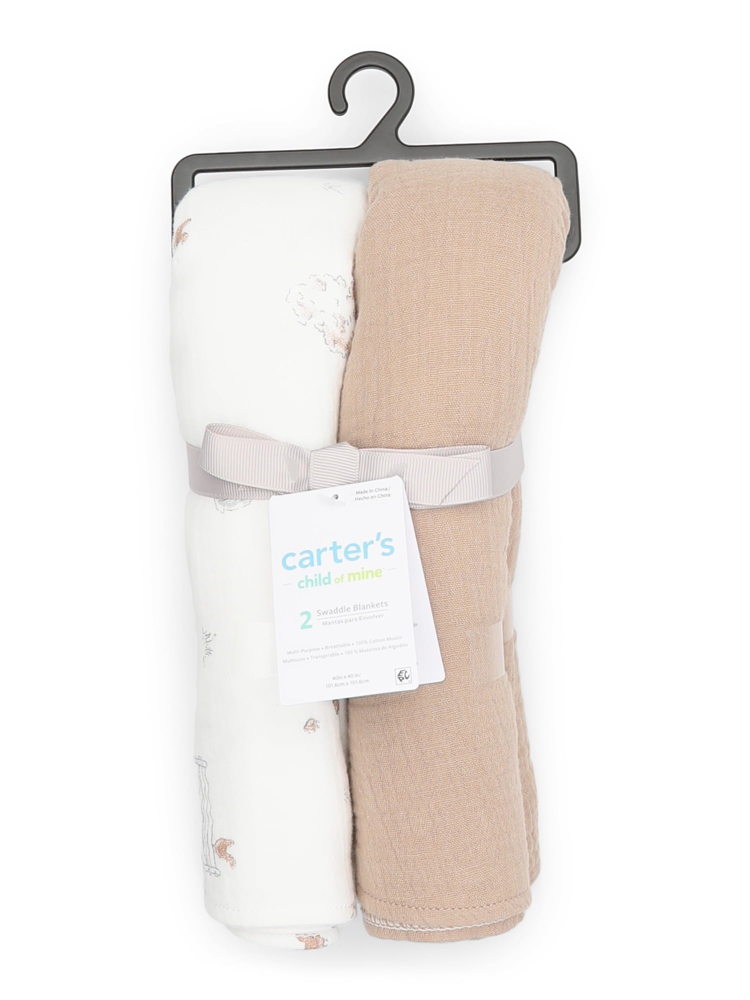 Carter's Child of Mine Infant Swaddle Blanket, 2-Pack, One Size