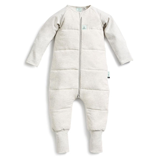 ergoPouch 2.5 TOG Winter Onesie, Warm Padded Romper, Organic Cotton (Grey Marle, 6-12 Months)
