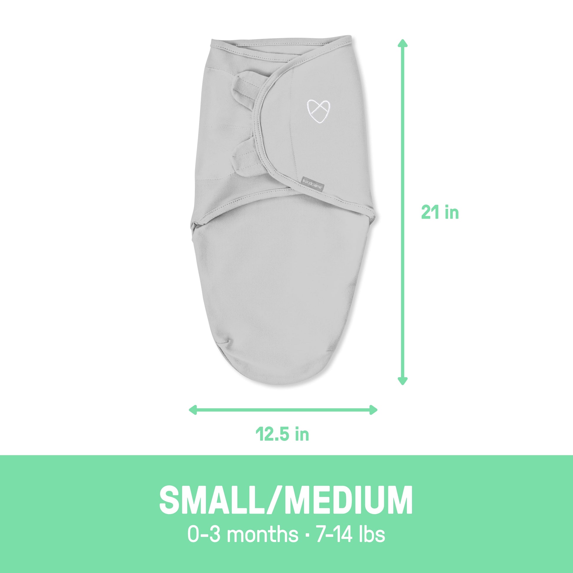 SwaddleMe by Ingenuity Velboa Original Swaddle - Small/Medium, 0 - 3 Months, Hugs & Kisses