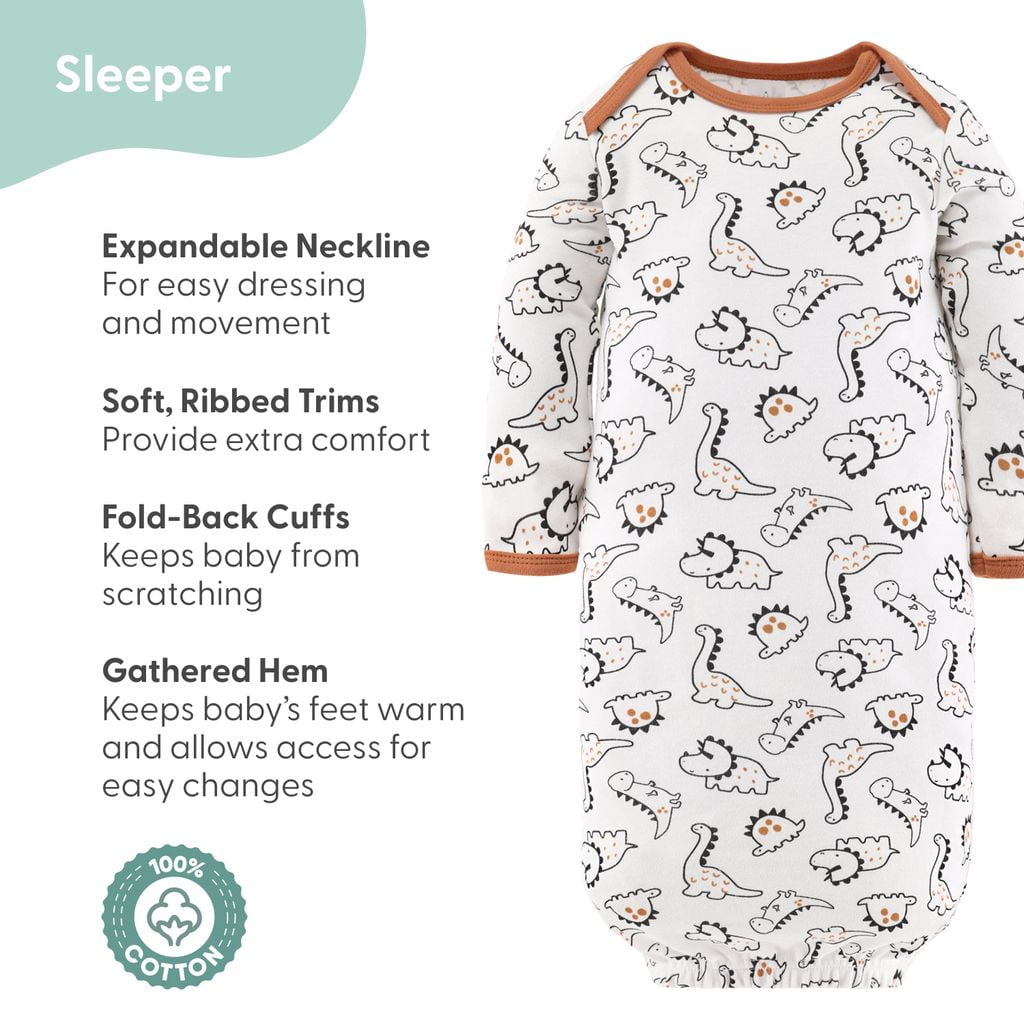 The Peanutshell Newborn Layette Gift Set for Baby Boys or Girls, Tiny Dino, 16 Essential Pieces,0-3 Months